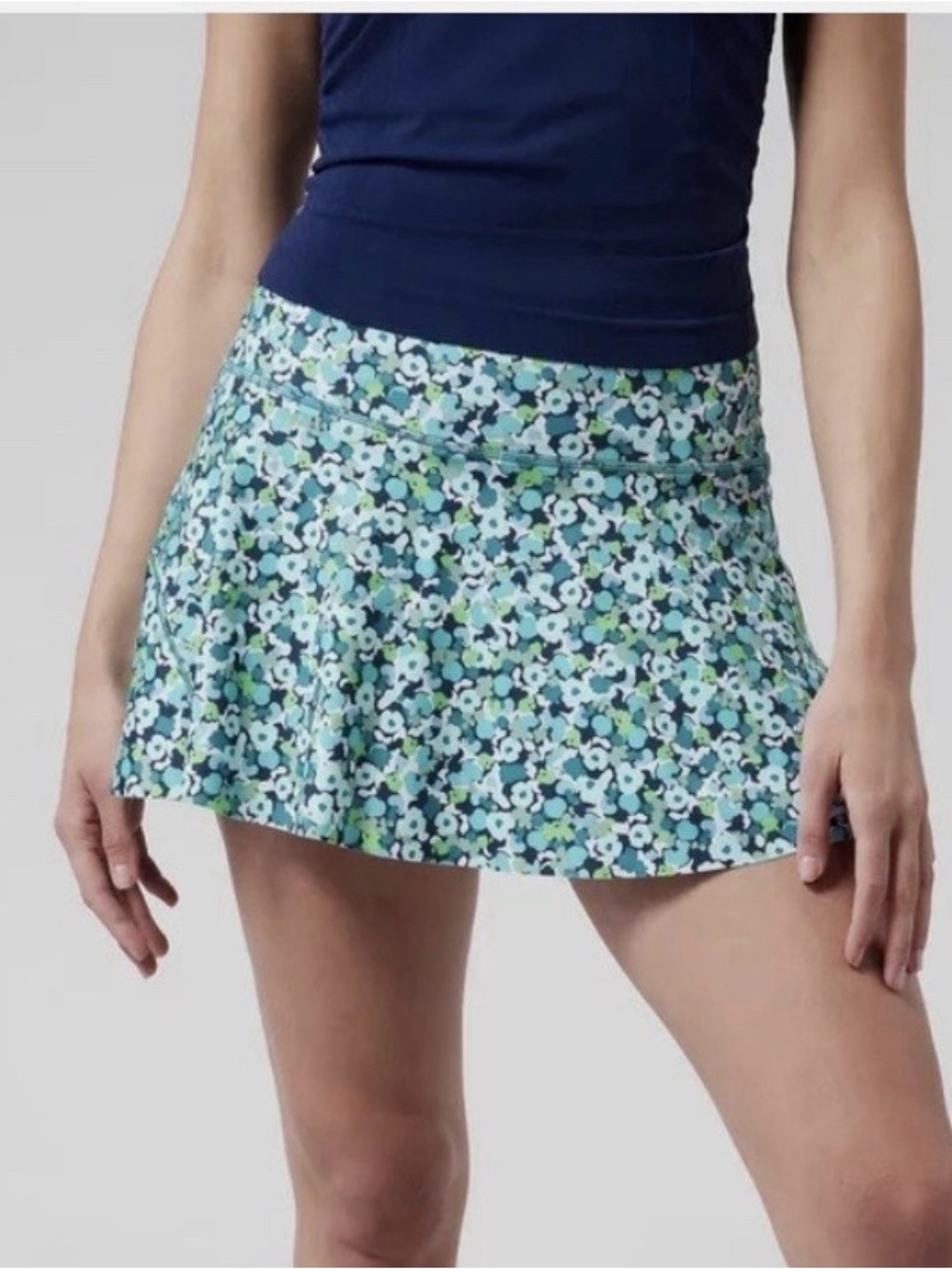 Athleta Blue Green Floral Active Skirt